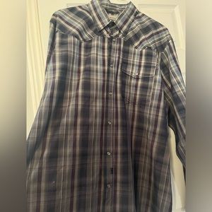Triple five soul XX- large men’s shirt plaid  snap buttons down.
